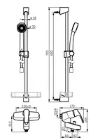 Oras Safira, Bath and shower faucet with shower set, 1068