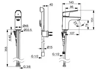 Oras Vega, Washbasin faucet, 1812FGG