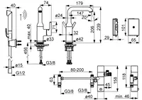 Oras Optima Style, Bateria umywalkowa, 3 V, 2615FH-33