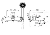 Oras Saga, Bath and shower faucet with shower set, 3951Y