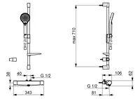 Oras Optima Style, Duschblandare med duschset, 40cc, 7159-109