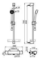 Oras Nova, Shower faucet with shower set, 7452U