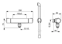 Oras Nova, Shower faucet, 7484