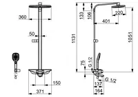 Oras Esteta, Dusjkran med rain shower, 6 V, Bluetooth, 7593-15