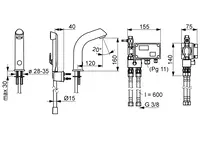 Oras Electra, Washbasin faucet, 24/48 V, Bluetooth, 6105Z