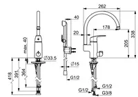 Oras Safira, Washbasin faucet with washing machine valve, 1034F