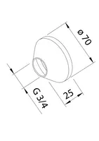 Oras, Cover flange pair, G3/4 / d70, 203504/2