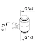 Oras, Spout, G3/4x1/2, D12, 217200