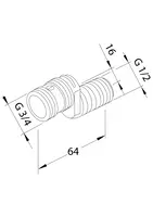Oras, Ekstsentrikliidespaar suluga, G1/2-G3/4, ecc. D16, 281207/2