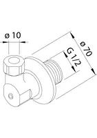 Oras, Angle coupling pair with stop valves, G1/2, D10, 281213/2