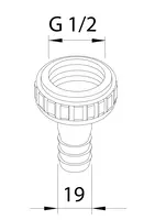 Oras, Letkuliitin, G1/2, D19, 223012