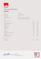Godkännande/Certifikat Materials Declaration