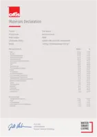 Hyväksyntä/Deklaraatio Materials Declaration