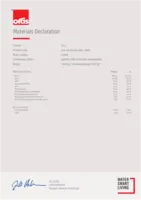 Sertifikatas/Deklaracija Materials Declaration