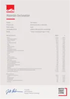 Godkjenning/Erklæring Materials Declaration