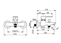 Oras Linea, Bath and shower faucet, 1640NU