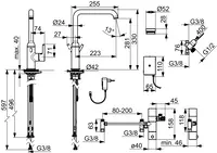 Oras Optima Style, Bateria kuchenna z zaworem do zmywarki, 230/9 V, Bluetooth, 2639FHTZ-33