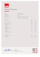 Godkännande/Certifikat Materials Declaration