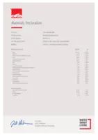 Godkendelse/Erklæring Materials Declaration