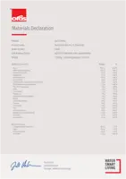 Hyväksyntä/Deklaraatio Materials Declaration