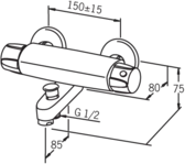 Oras Nova, Bath and shower faucet, 7462CY