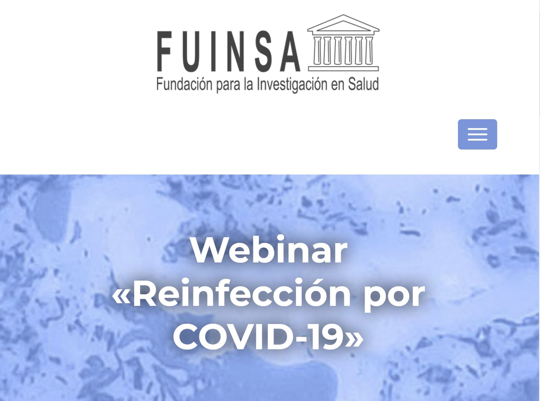 “Reinfección por Covid-19” LXXXIX  JORNADA FUINSA - webinars profesionales