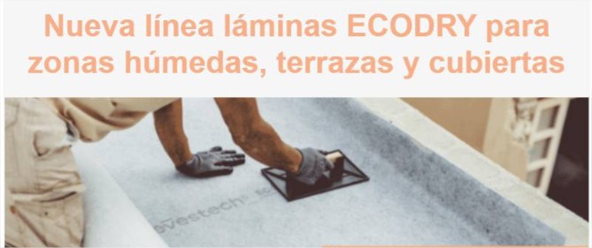 Láminas ECODRY para zonas húmedas, terrazas y cubiertas. Sistemas Level de evacuación oculta bajo pavimento