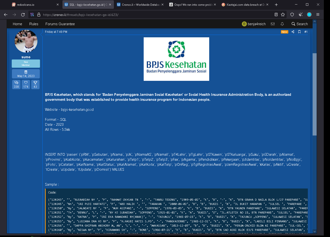 Massive Security Breach Exposes Sensitive Data Of Bpjs Kesehatangoid Users Insecureweb 7796