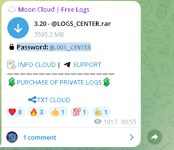 Massive Data Breach: 3.20 - @LOGS_CENTER Compromis | InsecureWeb