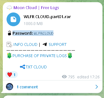 Massive 4.25GB Data Leak Detected in WLFR CLOUD.part01 on Telegram