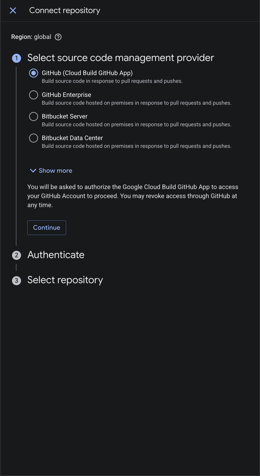 Connect Repository Dialog