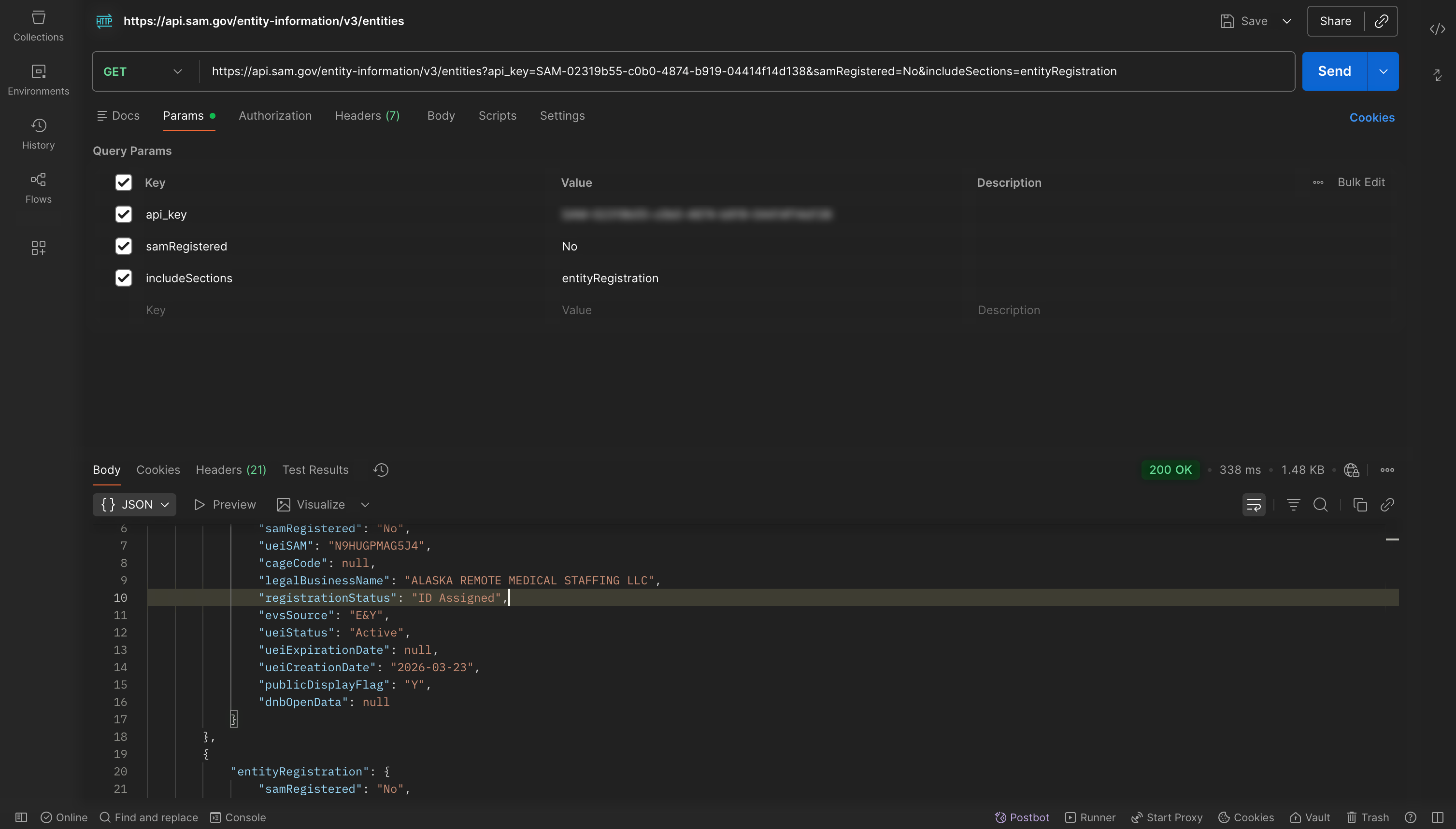 Entity Management API Example