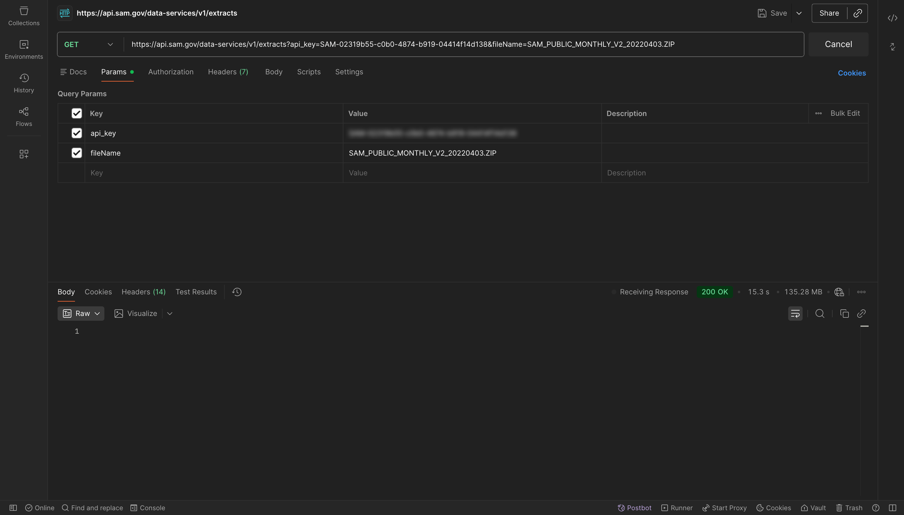 Entity/Exclusions Extracts API Example