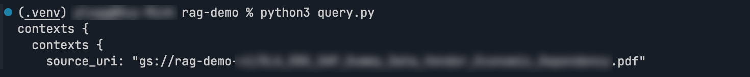 Query result example