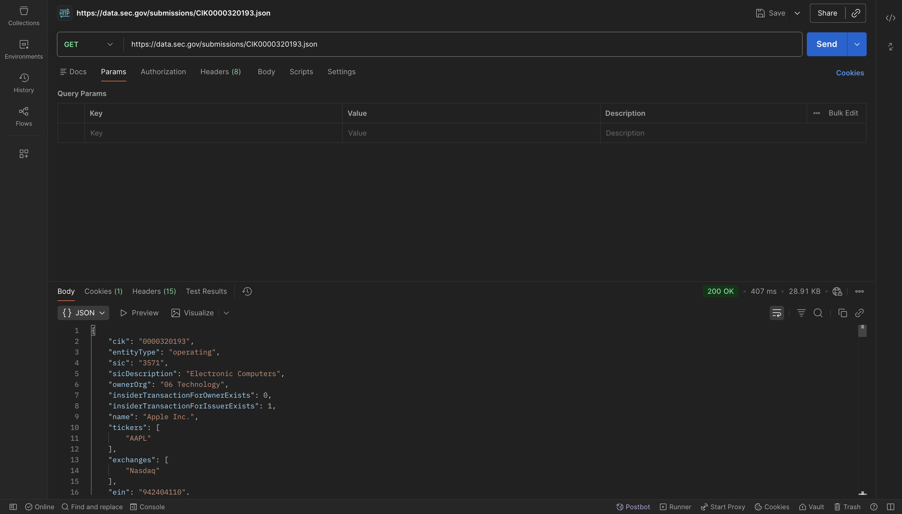 SEC EDGAR Submissions API