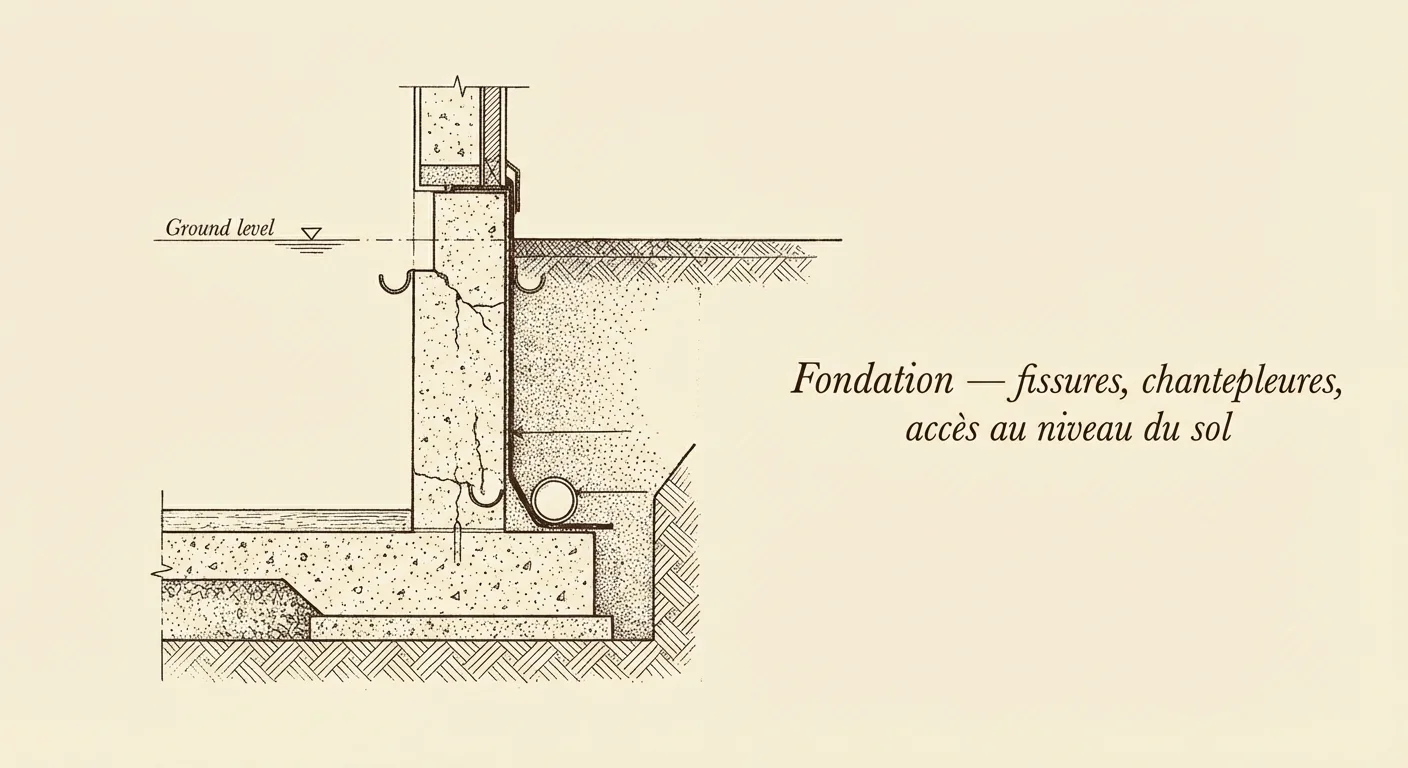 Sol près des fondations