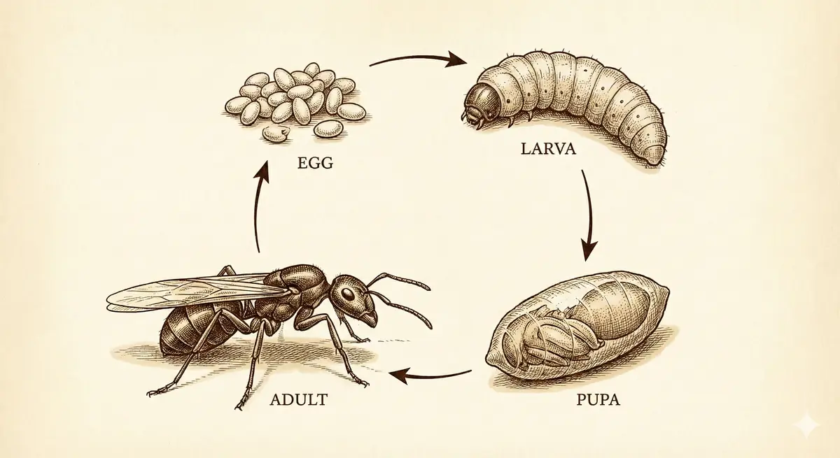 Cycle de vie de la fourmi charpentière