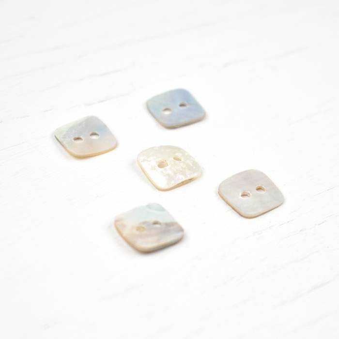 Pack of Akoya Shell Buttons - 10mm Square - Inspirations Studios