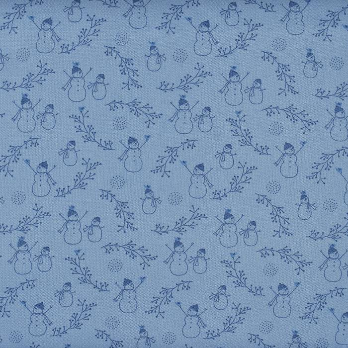 Crystal Lane Cotton - Snowmen Blue