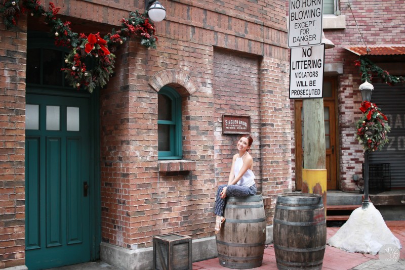 A girl posing for camera in the Universal Studios Singapore