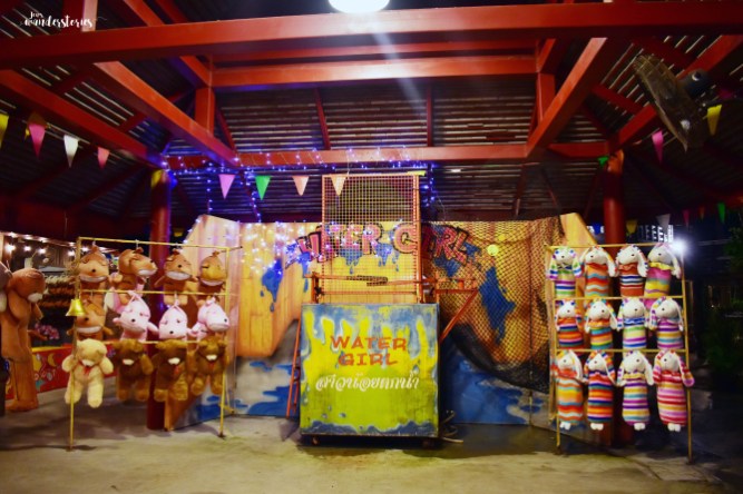 Colorful mini arcade area