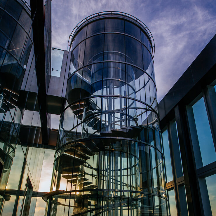 The hydraulic lift leads to MahaNakhon Skywalk