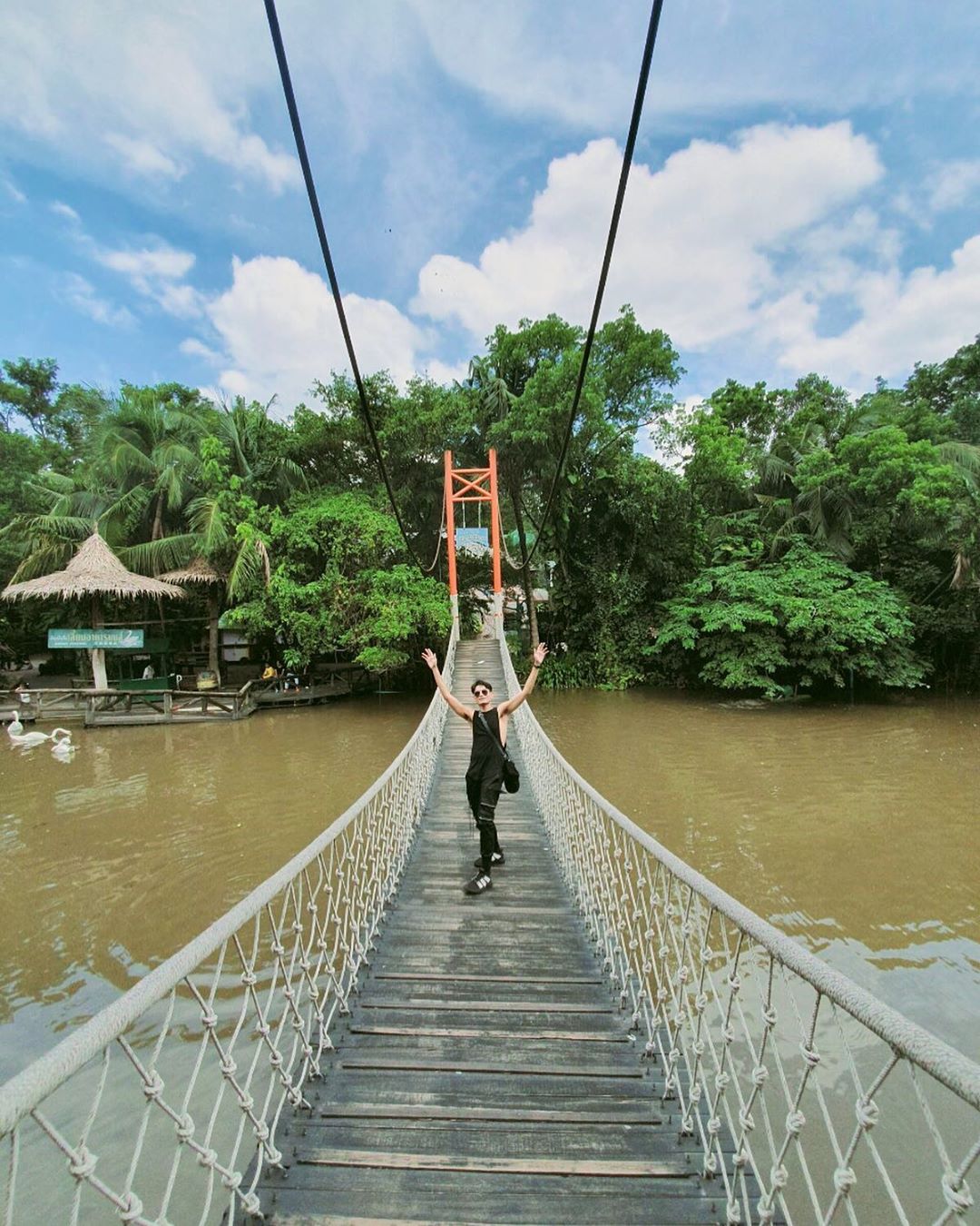 Monkey Bridge in Safari World Bangkok