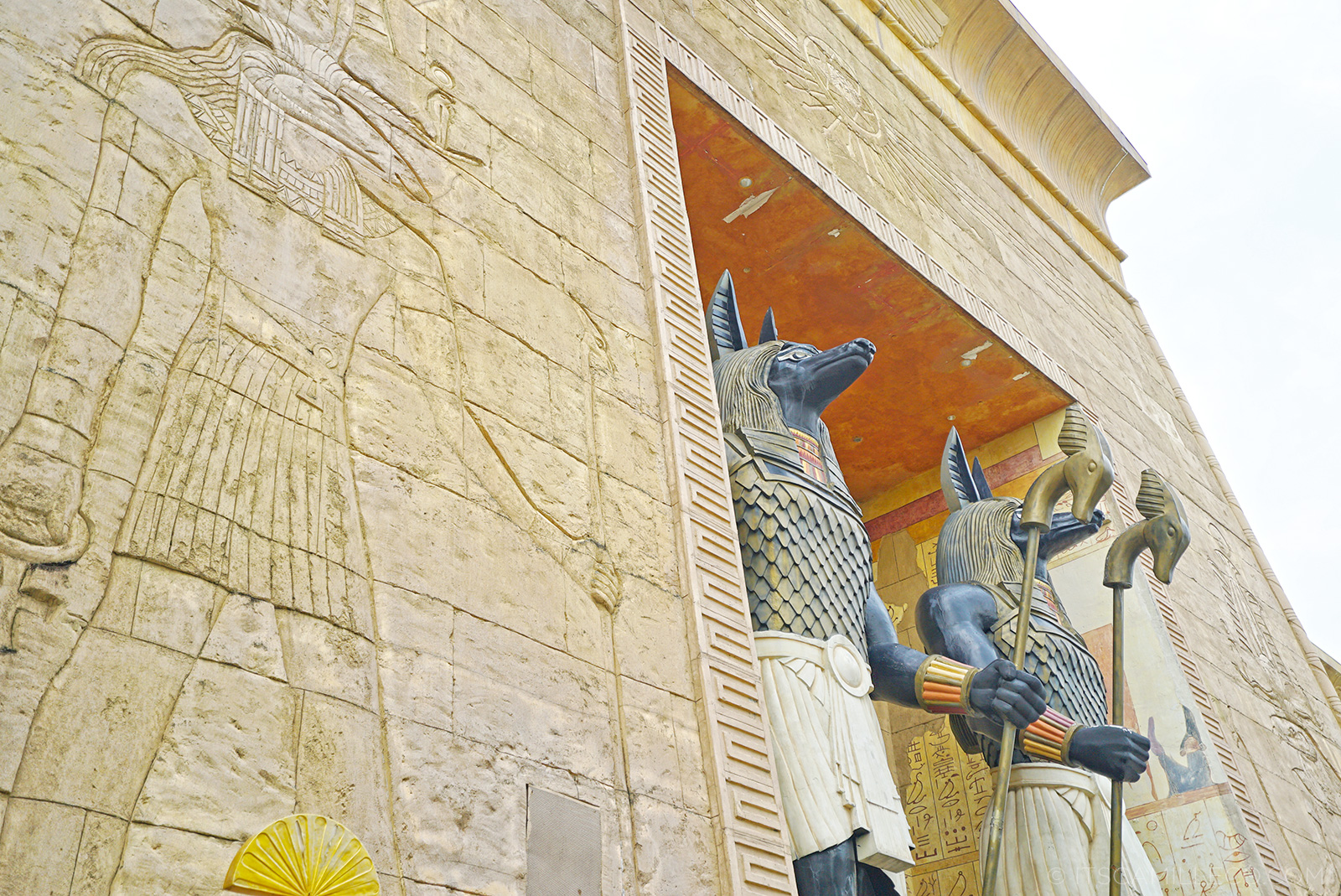 The photo shows the Ancient Egypt area at the Universal Studios Singapore