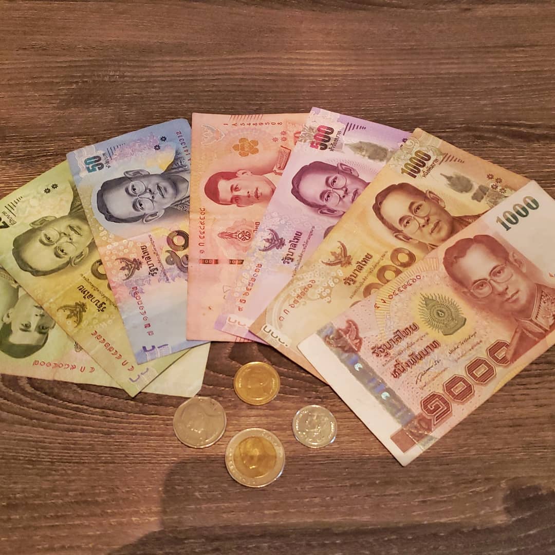 Different paper notes of Thai currency