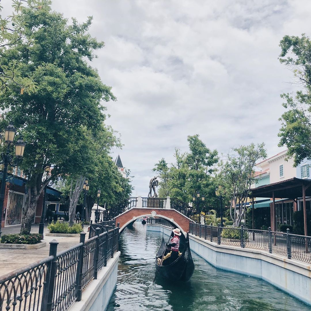 Tourist traveling along a canal