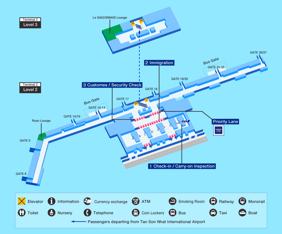 Ho Chi Minh CIty Airport map - Departure