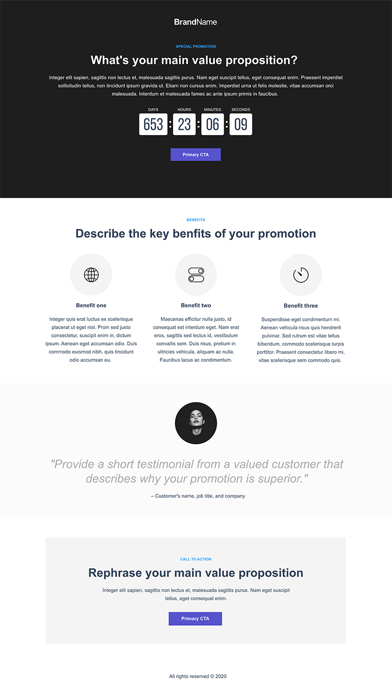 Special Promotion Landing Page 1