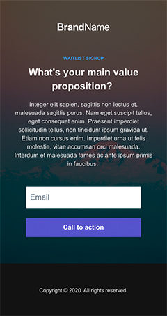 Waitlist Signup Landing Page 2