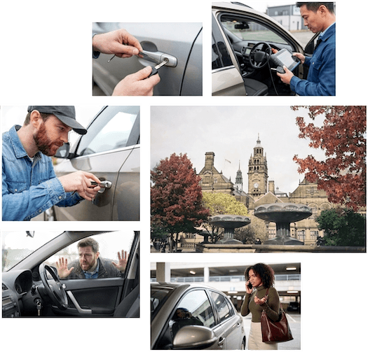Photo of locksmiths unlocking doors